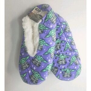 Star Wars Purple Yoda Fuzzy Babba Slipper Socks Size 8-10 M/L NWT
